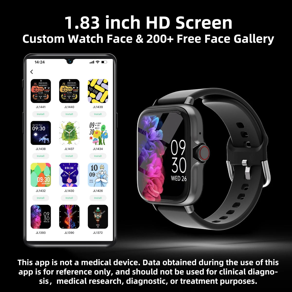 Waterproof Smart Watch (46mm)  - For iPhone & Android