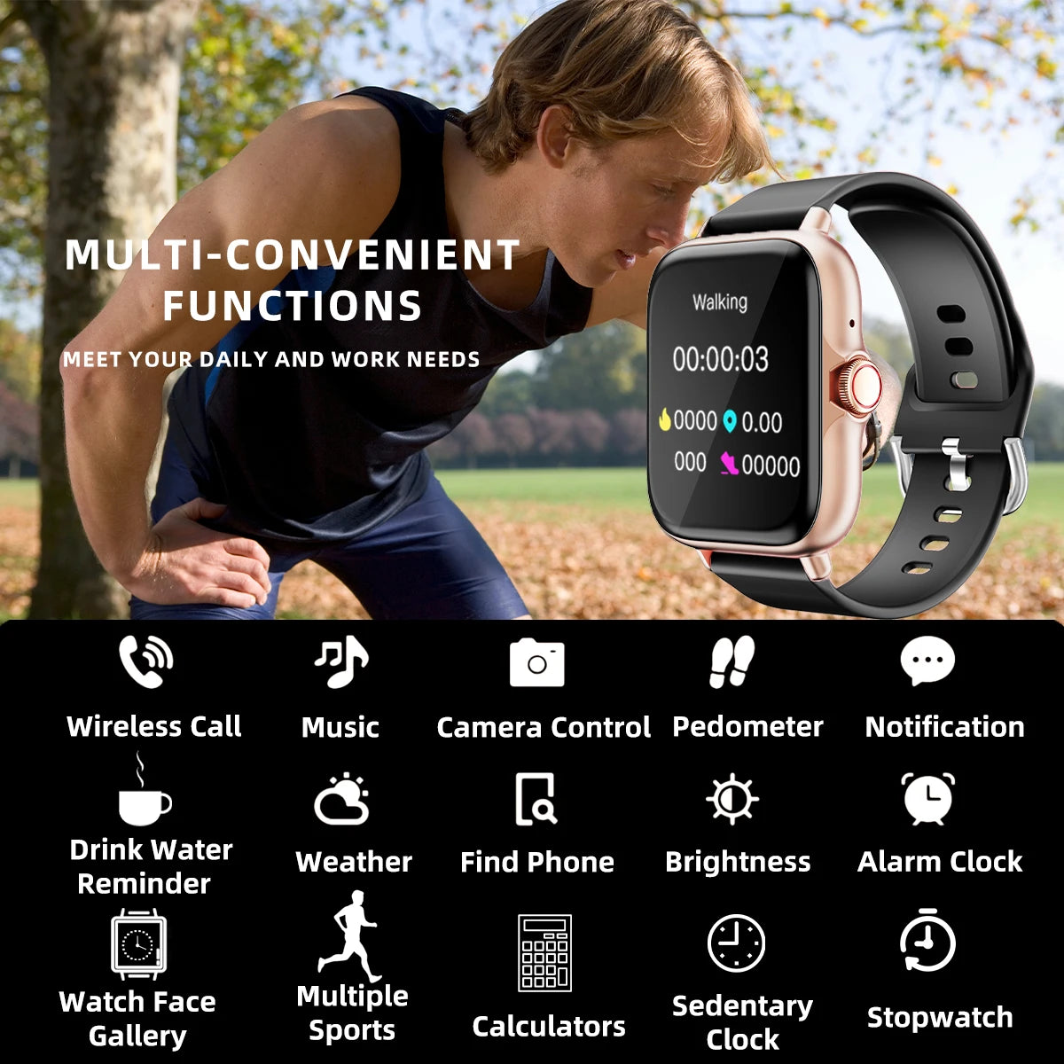 Waterproof Smart Watch (46mm)  - For iPhone & Android