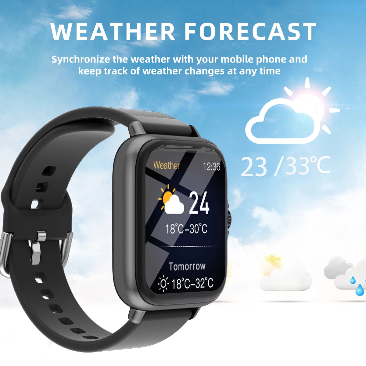 Waterproof Smart Watch (46mm)  - For iPhone & Android